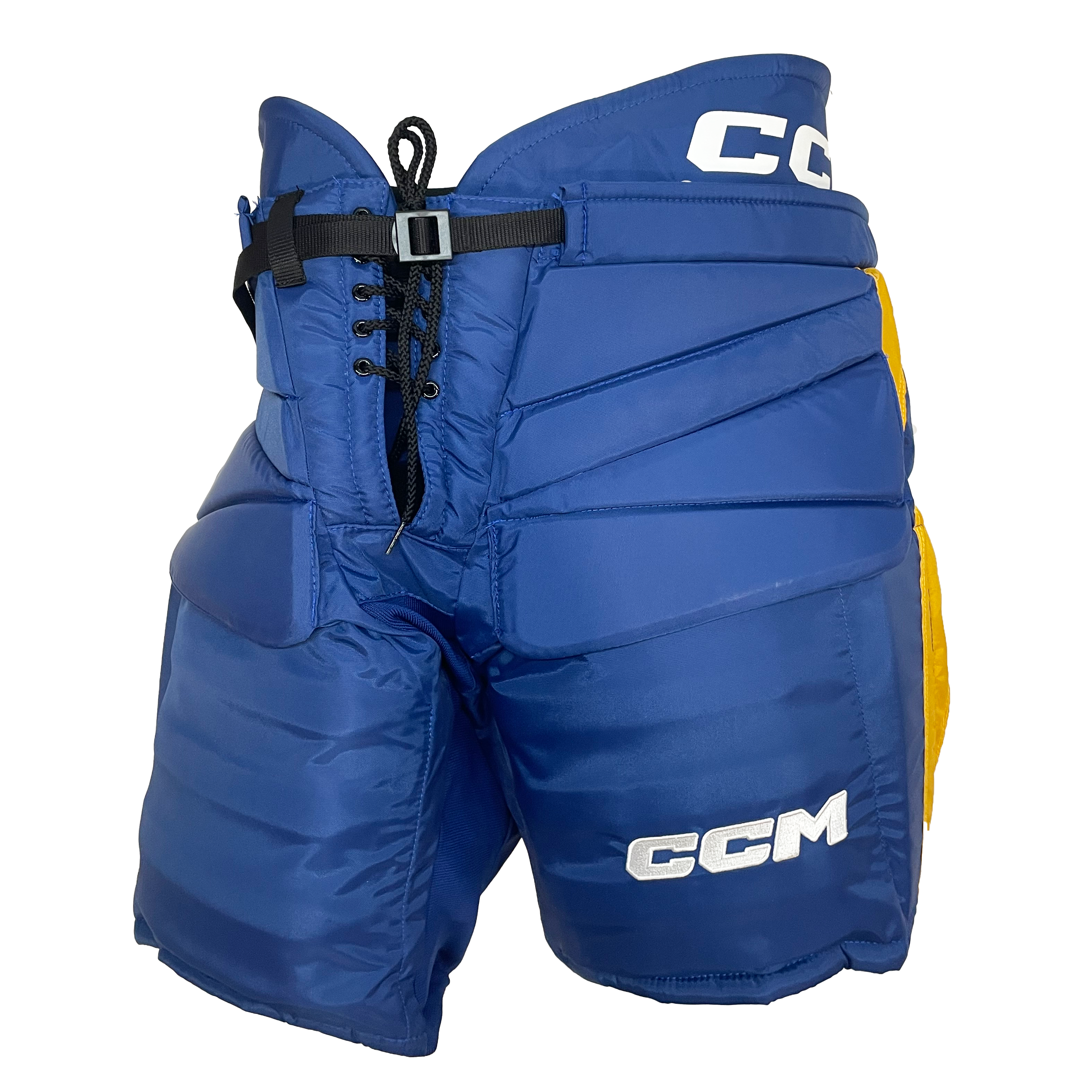 CCM HPG12A - Pantalon de gardien de but de hockey WHL Pro Stock (bleu/jaune)